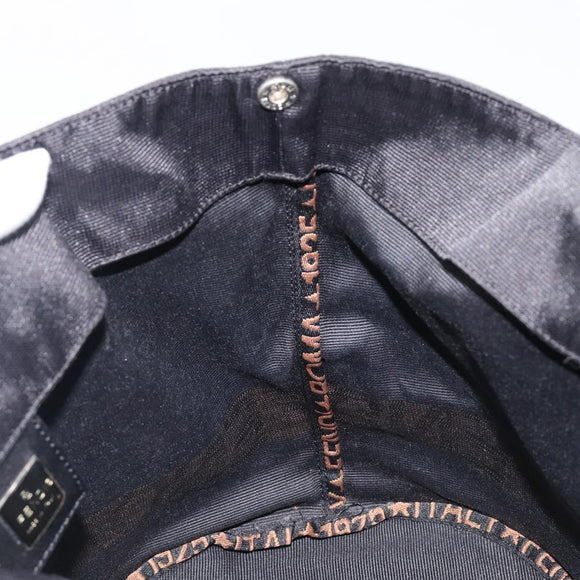 FENDI Hand Bag Canvas Black Brown Auth 199832