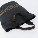 FENDI Hand Bag Canvas Black Brown Auth 199832-6