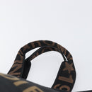 FENDI Hand Bag Canvas Black Brown Auth 199832-8