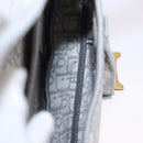 Christian Dior Trotter Canvas Saddle Oblique Bag Gray Gold Auth 199836SM-18