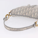 Christian Dior Trotter Canvas Saddle Oblique Bag Gray Gold Auth 199836SM-7