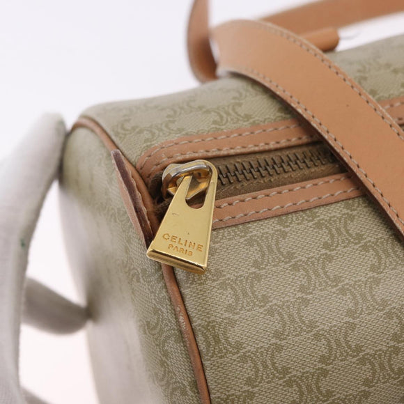 CELINE Macadam Canvas Shoulder Bag PVC Beige Gold Auth 199837V