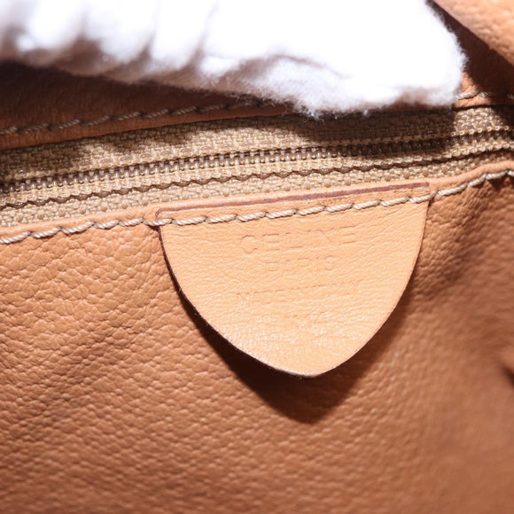 CELINE Macadam Canvas Shoulder Bag PVC Beige Gold Auth 199837V