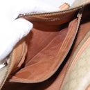 CELINE Macadam Canvas Shoulder Bag PVC Beige Gold Auth 199837V-22