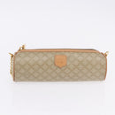 CELINE Macadam Canvas Shoulder Bag PVC Beige Gold Auth 199837V-23