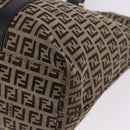 FENDI Zucchino Canvas Tote Bag Beige Gold Auth 199839V-16