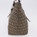 FENDI Zucchino Canvas Tote Bag Beige Gold Auth 199839V-3