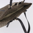 FENDI Zucchino Canvas Tote Bag Beige Gold Auth 199839V-6