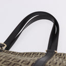 FENDI Zucchino Canvas Tote Bag Beige Gold Auth 199839V-8