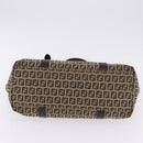 FENDI Zucchino Canvas Tote Bag Beige Gold Auth 199839V-5