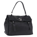 SAINT LAURENT Muse Toe Hand Bag Leather Black Silver 197149 Auth 199840A-1