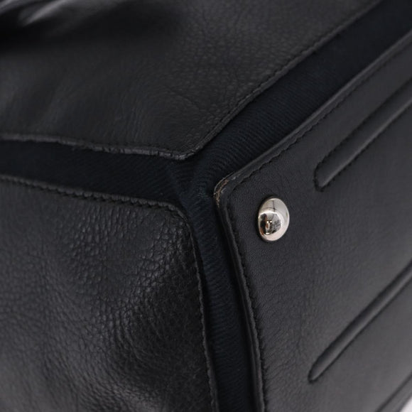 SAINT LAURENT Muse Toe Hand Bag Leather Black Silver 197149 Auth 199840A