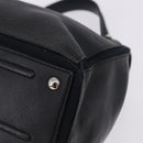 SAINT LAURENT Muse Toe Hand Bag Leather Black Silver 197149 Auth 199840A-16