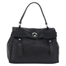 SAINT LAURENT Muse Toe Hand Bag Leather Black Silver 197149 Auth 199840A-13
