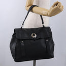 SAINT LAURENT Muse Toe Hand Bag Leather Black Silver 197149 Auth 199840A-26