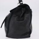 SAINT LAURENT Muse Toe Hand Bag Leather Black Silver 197149 Auth 199840A-3