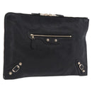 BALENCIAGA Giant Clutch Bag Leather Black Gold Auth 199841V-1