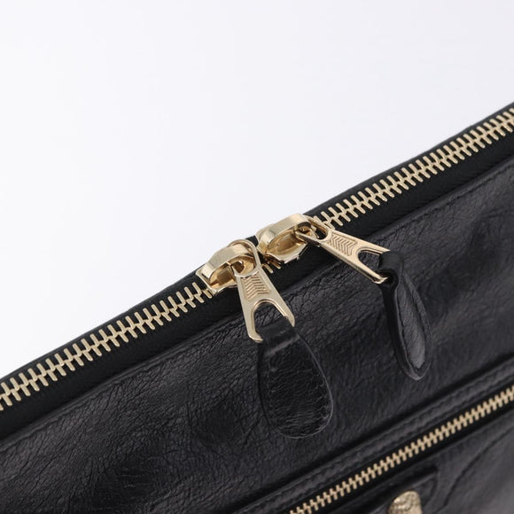 BALENCIAGA Giant Clutch Bag Leather Black Gold Auth 199841V