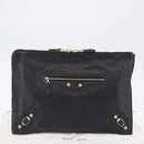 BALENCIAGA Giant Clutch Bag Leather Black Gold Auth 199841V-12
