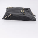 BALENCIAGA Giant Clutch Bag Leather Black Gold Auth 199841V-3