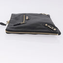 BALENCIAGA Giant Clutch Bag Leather Black Gold Auth 199841V-4