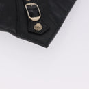 BALENCIAGA Giant Clutch Bag Leather Black Gold Auth 199841V-14