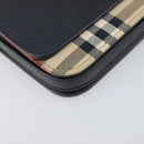 BURBERRY Nova Check Shoulder Bag Canvas Beige Silver Auth 199844A-11