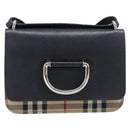 BURBERRY Nova Check Shoulder Bag Canvas Beige Silver Auth 199844A-2