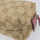 GUCCI GG Canvas Pouch Beige Gold 29596 Auth 199845A-15