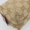 GUCCI GG Canvas Pouch Beige Gold 29596 Auth 199845A-16