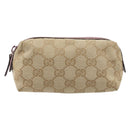 GUCCI GG Canvas Pouch Beige Gold 29596 Auth 199845A-13