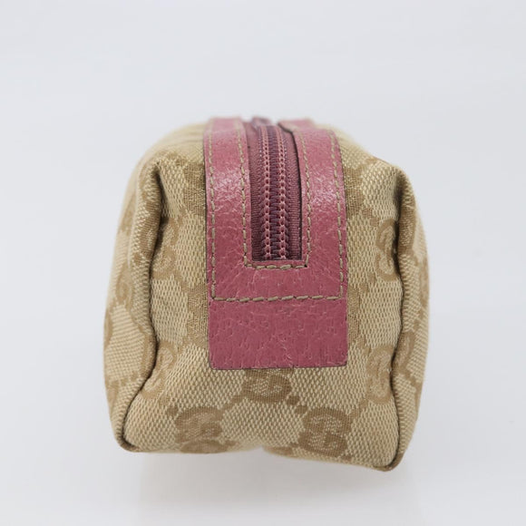GUCCI GG Canvas Pouch Beige Gold 29596 Auth 199845A