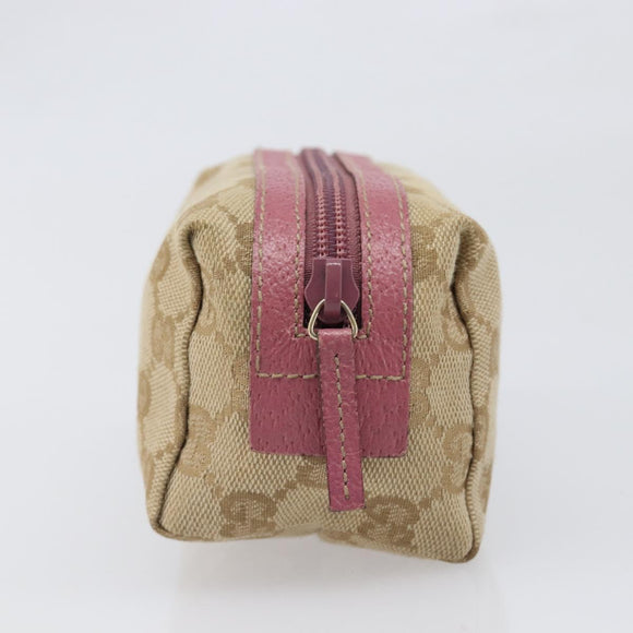 GUCCI GG Canvas Pouch Beige Gold 29596 Auth 199845A