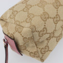 GUCCI GG Canvas Pouch Beige Gold 29596 Auth 199845A-14