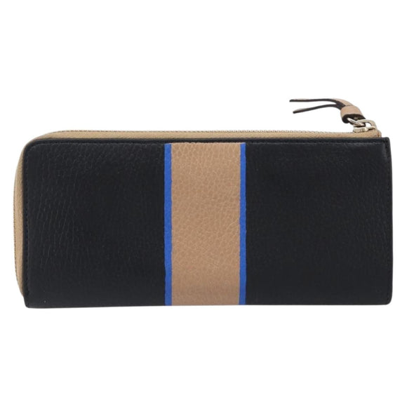 GUCCI Long Wallet Leather Black Gold 368232 Auth 199849A