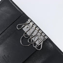 GUCCI Key Case Leather Black Silver 138052 Auth 199850V-21