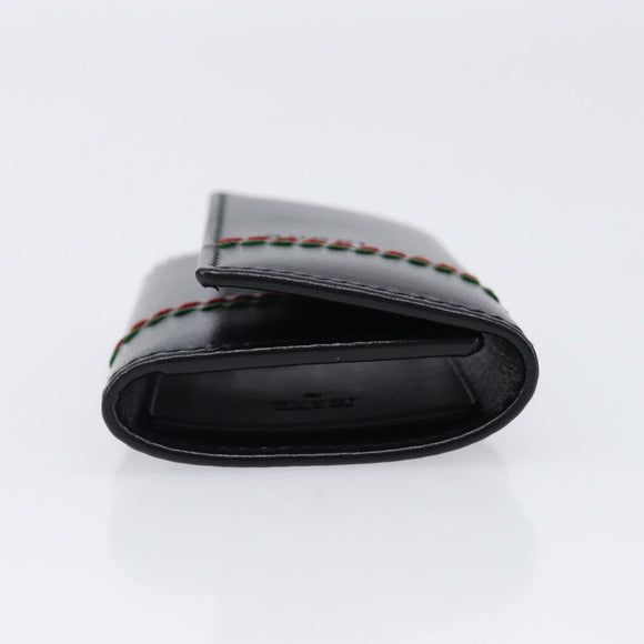 GUCCI Key Case Leather Black Silver 138052 Auth 199850V