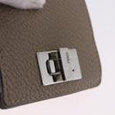 FENDI Peek A Boo Coin Purse Leather Gray Silver Auth 199851A-12