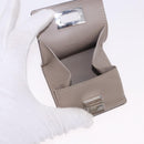 FENDI Peek A Boo Coin Purse Leather Gray Silver Auth 199851A-13