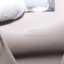 FENDI Peek A Boo Coin Purse Leather Gray Silver Auth 199851A-14