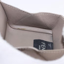 FENDI Peek A Boo Coin Purse Leather Gray Silver Auth 199851A-16