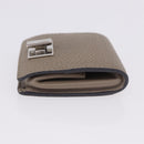 FENDI Peek A Boo Coin Purse Leather Gray Silver Auth 199851A-4