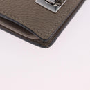 FENDI Peek A Boo Coin Purse Leather Gray Silver Auth 199851A-8