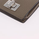 FENDI Peek A Boo Coin Purse Leather Gray Silver Auth 199851A-9