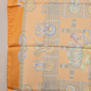 HERMES Carre 90 Scarf Silk ""LES RUBANS DU CHEVAL"" Orange Auth 199852M-19