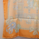 HERMES Carre 90 Scarf Silk ""LES RUBANS DU CHEVAL"" Orange Auth 199852M-22