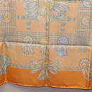 HERMES Carre 90 Scarf Silk ""LES RUBANS DU CHEVAL"" Orange Auth 199852M-23