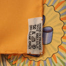HERMES Carre 90 Scarf Silk ""LES RUBANS DU CHEVAL"" Orange Auth 199852M-11