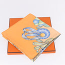 HERMES Carre 90 Scarf Silk ""LES RUBANS DU CHEVAL"" Orange Auth 199852M-12
