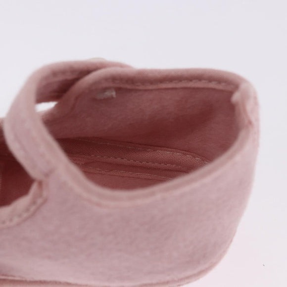 HERMES Baby Shoes Wool Pink Auth 199853A